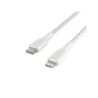 Cable trenzado belkin caa004bt1mwh usb-c a lightning boost charge largo 1 m color blanco