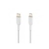 Cable trenzado belkin caa004bt1mwh usb-c a lightning boost charge largo 1 m color blanco