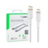 Cable trenzado belkin caa004bt1mwh usb-c a lightning boost charge largo 1 m color blanco