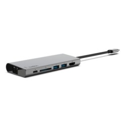 Adaptador belkin avc008btsgy multipuerto usb-c a ethernet / usb-c / usb-a / hdmi / sd color gris