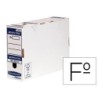 Caja archivo definitivo fellowes folio carton reciclado 100% lomo 100 mm montaje automatico color azul