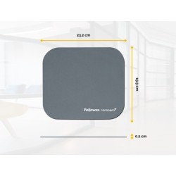 Alfombrilla para raton fellowes con proteccion microban color gris 226x192x3 mm