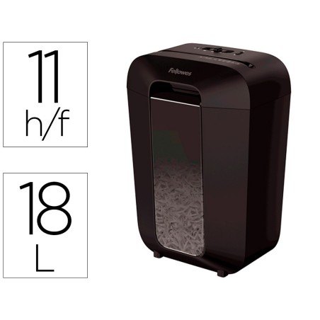 Destructora de documentos fellowes lx-70d capacidad 11h seguridad p4 destruye grapas clips y tarjeta papelera 18 l