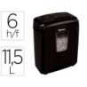 Destructora de documentos fellowes lx-25m capacidad 6h seguridad p4 destruye grapas clips y tarjeta papelera 11,5