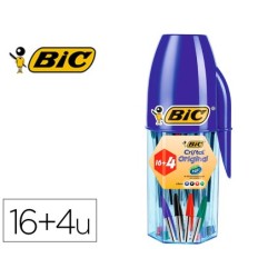 Boligrafo bic cristal mega tubo 164 unidades colores surtidos 8 azules / 5 negros / 4 rojos/ 3 verdes