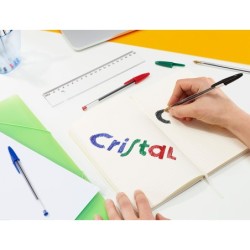 Boligrafo bic cristal mega tubo 164 unidades colores surtidos 8 azules / 5 negros / 4 rojos/ 3 verdes