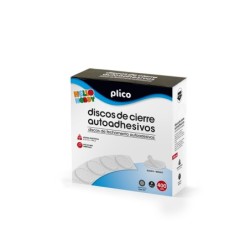 Disco de cierre plico velcro autoadhesivo 20 mm diametro color blanco caja de 400 unidades