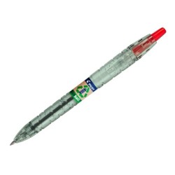 Boligrafo pilot ecoball plastico reciclado tinta aceite punta de bola 1 mm color rojo