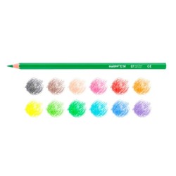Lapices de colores carioca tita mina 3 mm tubo carton 12 colores surtidos  sacapuntas