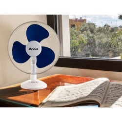 Ventilador de sobremesa jocca 3 velocidades 40 w sistema oscilacion y cabezal basculante diametro 300 mm