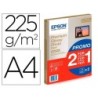 Papel fotografico epson premiun glossy photo satinado din a4 promo 2 x 15 hojas 225 gr