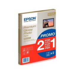 Papel fotografico epson premiun glossy photo satinado din a4 promo 2 x 15 hojas 225 gr