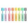 Rotulador q-connect fluorescente pastel punta biselada estuche de sobremesa 8 colores surtidos