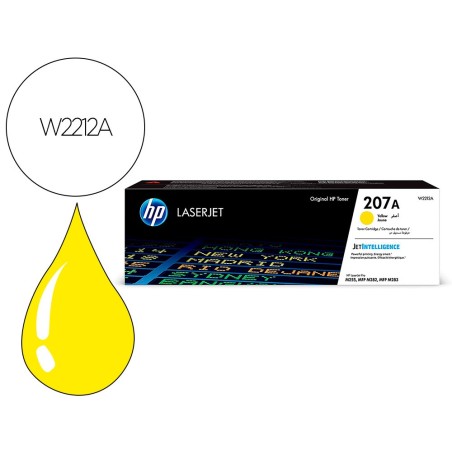 Toner hp 207a hp laserjet pro m255dw / m255nw / m282nw / m283fdn amarillo 1250 paginas