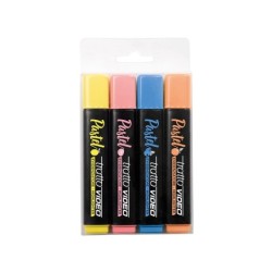 Rotulador tratto video fluorescente pastel blister de4 unidades colores surtidos