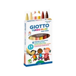 Rotulador giotto turbo maxi skin tones lavable punta bloqueada caja de 6 colores surtidos