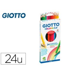 Lapices de colores giotto colors 3.0 mina 3 mm caja de 24 colores surtidos