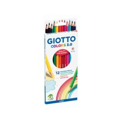 Lapices de colores giotto colors 3.0 mina 3 mm caja de 12 colores surtidos