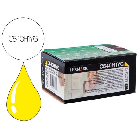 Toner laser lexmark c540h1yg amarillo c540/ 2000 paginas