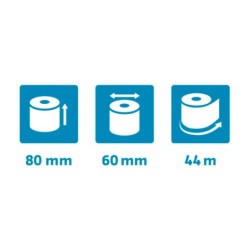 Rollo sumadora exacompta safe contact termico 80 mm x 60 mm 52 g/m2