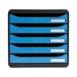 Fichero cajones sobremesa exacompta big-box clean safe 5 cajones azul