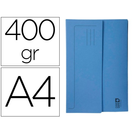 Subcarpeta cartulina exacompta clean safe pocket horizontal din a4 con 2 solapas azul 400 gr paquete