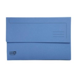 Subcarpeta cartulina exacompta clean safe pocket horizontal din a4 con 2 solapas azul 400 gr paquete