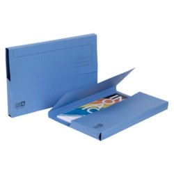 Subcarpeta cartulina exacompta clean safe pocket horizontal din a4 con 2 solapas azul 400 gr paquete