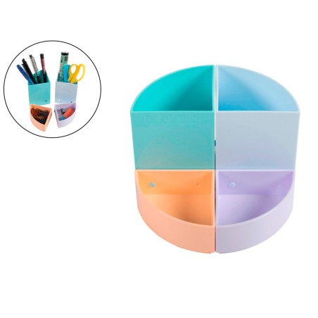 Organizador de sobremesa exacompta aquarel the quarter 4 compartimentos modulables colores pastel 120x120x83 mm