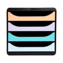 Fichero cajones sobremesa exacompta big-box aquarel negro 4 cajones colores pastel glossy