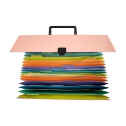 Maletin exacompta aquarel con fuelle carton forrado 18 departamentos colores surtidos
