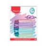 Rotulador maped fluorescente peps pastel con glitter estuche de 4 unidades colores surtidos