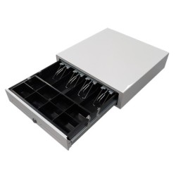 Cajon portamonedas 8 monederos 4 billeteros con llave manualblanco 410x415x110 mm