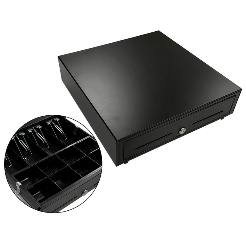 Cajon portamonedas 8 monederos 4 billeteros apertura electrica negro 410x415x110 mm