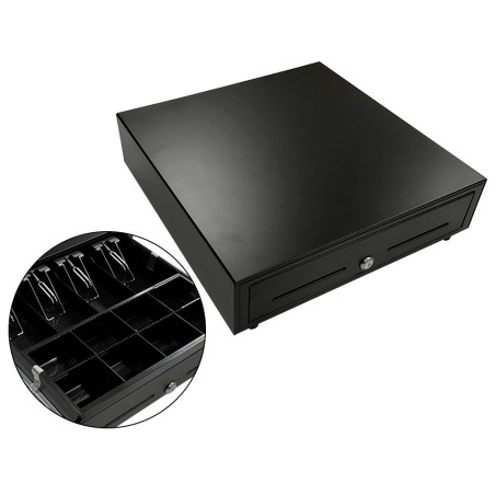 Cajon portamonedas 8 monederos 4 billeteros apertura electrica negro 410x415x110 mm