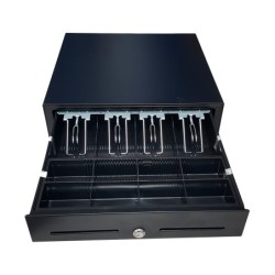 Cajon portamonedas 8 monederos 4 billeteros apertura electrica negro 410x415x110 mm