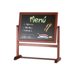 Pizarra marron liderpapel para hosteleria doble cara volteable con superficie para rotuladores 32x30 cm