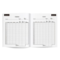 Libro liderpapel registro de jornada empleados a4 10 empleados mes pagina papel blanco 90 g
