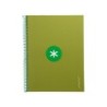 Cuaderno espiral a4 micro antartik tapa forrada80h 90 gr horizontal 1 banda 4 taladros color verde