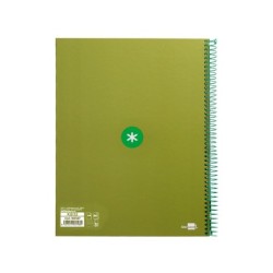 Cuaderno espiral a4 micro antartik tapa forrada80h 90 gr horizontal 1 banda 4 taladros color verde