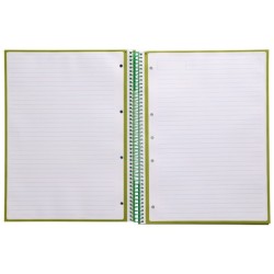 Cuaderno espiral a4 micro antartik tapa forrada80h 90 gr horizontal 1 banda 4 taladros color verde
