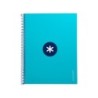 Cuaderno espiral a4 micro antartik tapa forrada80h 90 gr horizontal 1 banda 4 taladros color turquesa