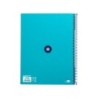 Cuaderno espiral a4 micro antartik tapa forrada80h 90 gr horizontal 1 banda 4 taladros color turquesa