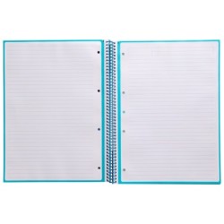 Cuaderno espiral a4 micro antartik tapa forrada80h 90 gr horizontal 1 banda 4 taladros color turquesa