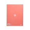 Cuaderno espiral a4 micro antartik tapa forrada80h 90 gr horizontal 1 banda 4 taladros color rosa claro