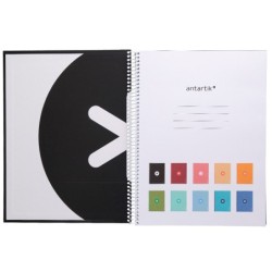 Cuaderno espiral a4 micro antartik tapa forrada80h 90 gr horizontal 1 banda 4 taladros color negro