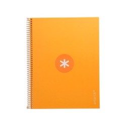 Cuaderno espiral a4 micro antartik tapa forrada80h 90 gr horizontal 1 banda 4 taladros color mostaza