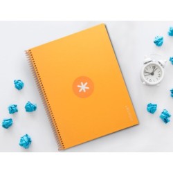 Cuaderno espiral a4 micro antartik tapa forrada80h 90 gr horizontal 1 banda 4 taladros color mostaza