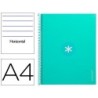 Cuaderno espiral a4 micro antartik tapa forrada80h 90 gr horizontal 1 banda 4 taladros color menta