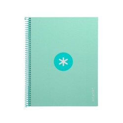 Cuaderno espiral a4 micro antartik tapa forrada80h 90 gr horizontal 1 banda 4 taladros color menta